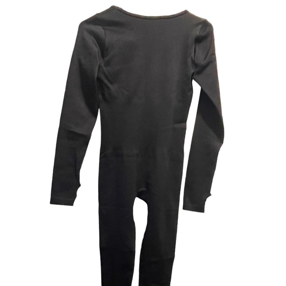 Women Workout Seamless Jumpsuit Yoga Ribbed  Long Sleeve Leggings Romper - Picture 8 of 9